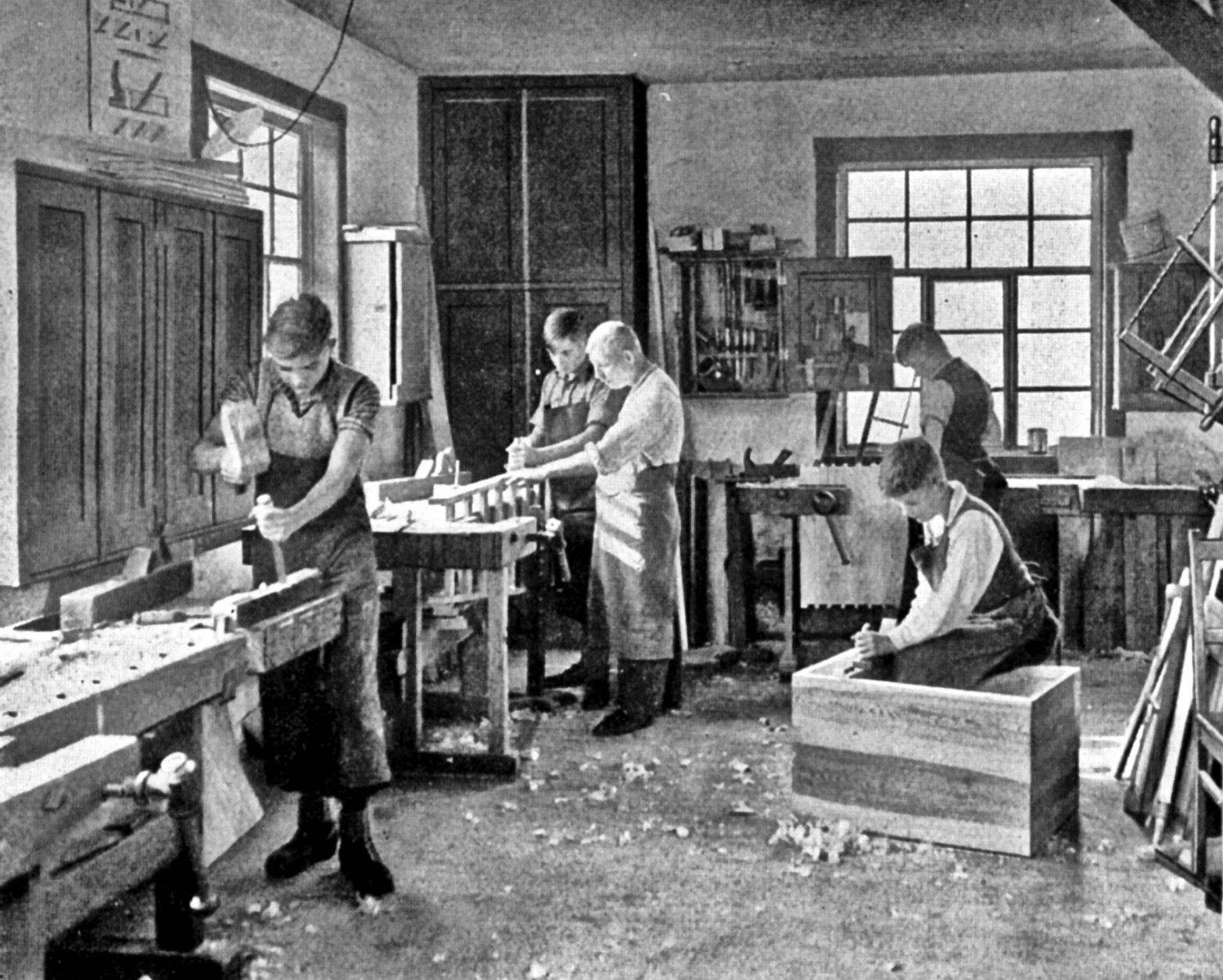 Students in a vocational workshop