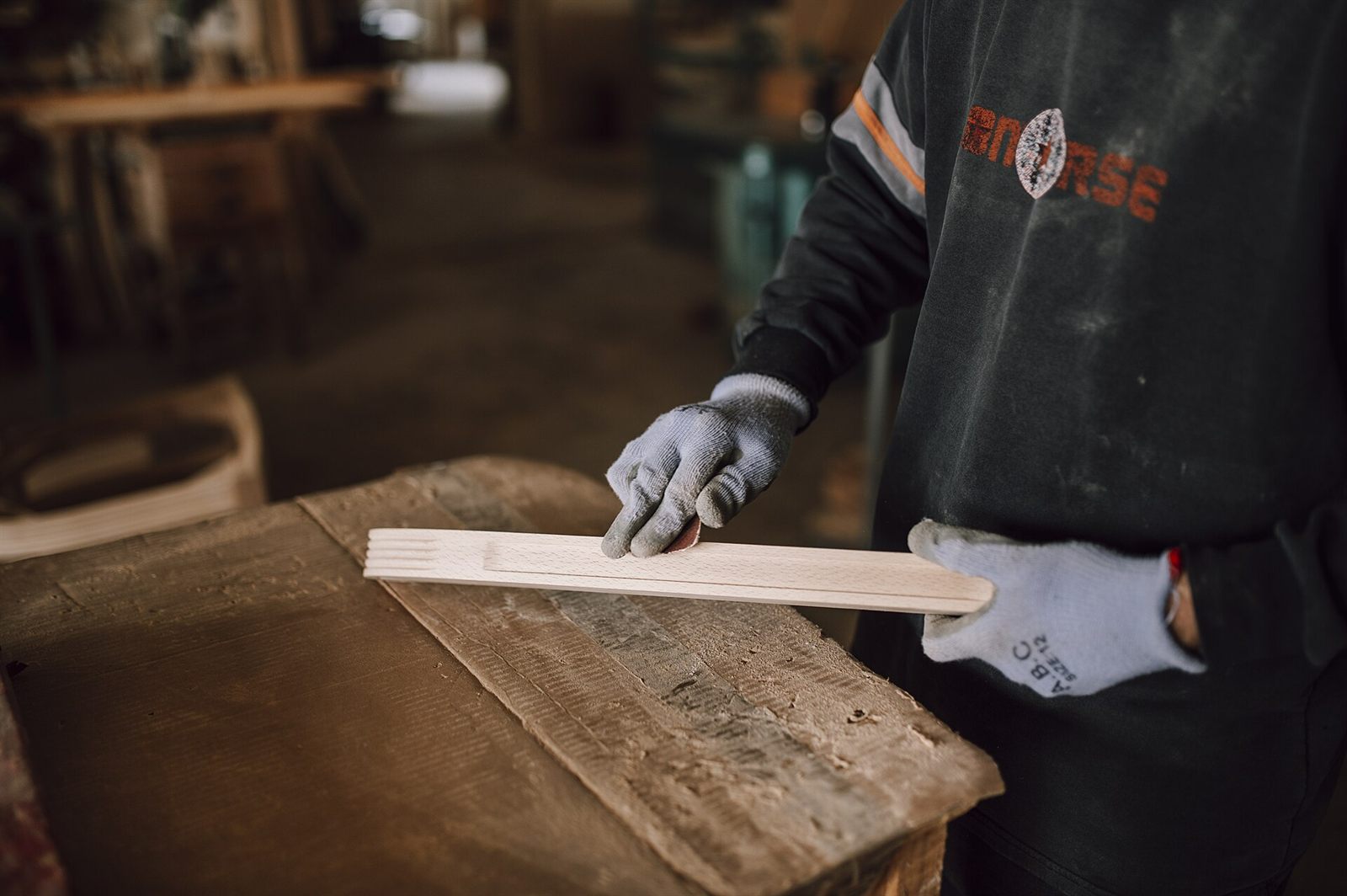 Skilled hands at work in a workshop